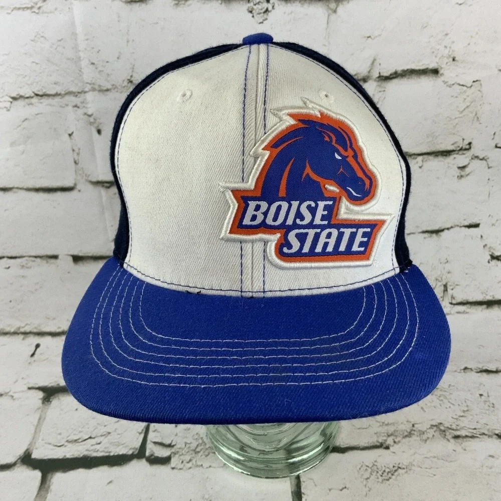 Boise State Ball Cap Hat Fitted Sz L‎ Blue White